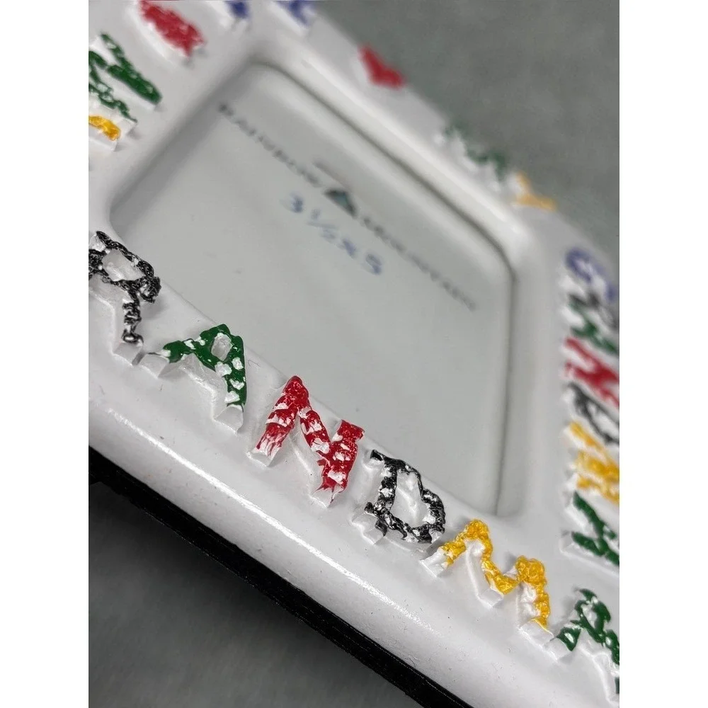 Vtg Rainbow Mountain I Love My Grandma Ceramic Picture Frame 3.5x5